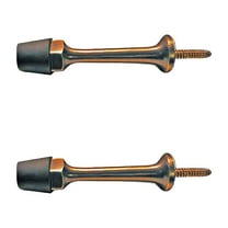 Antique Brass Door Stop Bumper Wall Mount 3 1/2" L Traditional Black Rubber Bumper Tip Door Stopper forAbsorbing Shock Door Wall Protector w/Hardware Renovators Supply Pack of 2