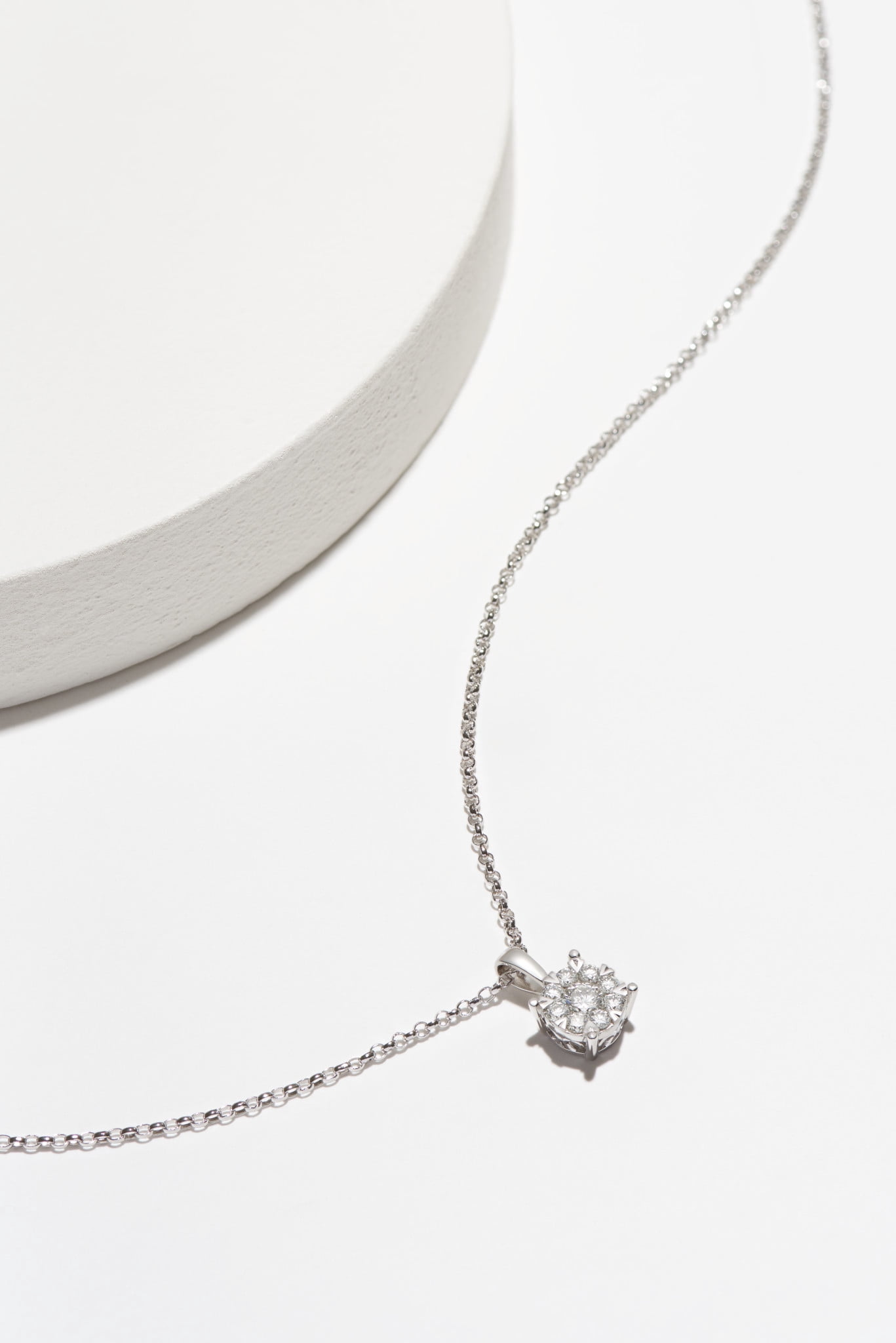Forever Facets 3/8 CT TW Lab Grown Diamond Necklace in Platinum over Sterling Silver, Adult Female