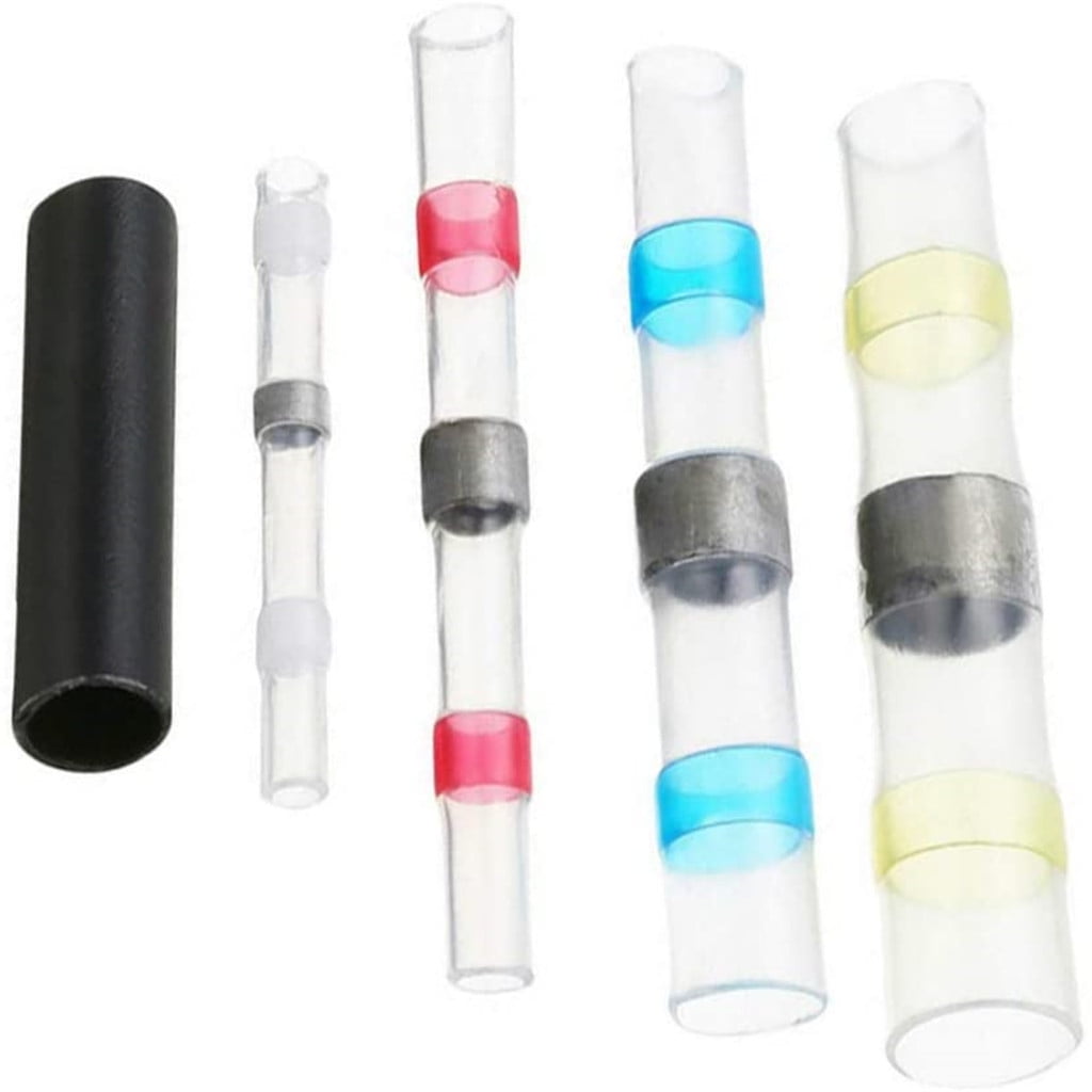 100pcs solder seal heat shrink electrical butt wire terminal connectors 