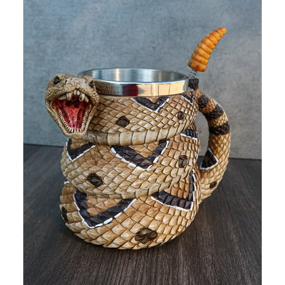 Ferocious Rattlesnake Serpent Snake With Venomous Fangs Drinkware Coffee Mug Cup