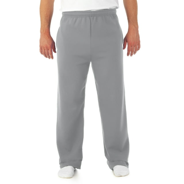 Jerzees Mens NuBlend Pocketed Open-Bottom Sweatpants, L, Oxford