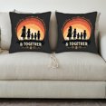 thumbnail image 3 of Set of 2 Decorative Throw Pillow Covers 18x18in - Family Silhouette Design with Circular Frame Perfect for Couch Bed Car - Warm Gradient Colors, 3 of 8