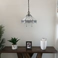 thumbnail image 6 of Tiffany Pendant Lights Plug In White Hexagon Stained Glass LED Bulb Included for Dining Room Hotel Restaurant Cafe 16"W*16"D*75"H, 6 of 8