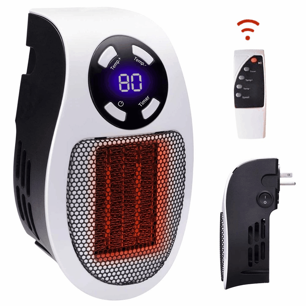 Ponyta 500W Space Heater Mini Wall Outlet Electric Space Heater with Timing  Remote Control Overheating Protection for Home Office - Walmart.com