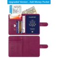 thumbnail image 3 of Funda para pasaporte, cartera, bloqueo RFID, piel, color morado, 3 of 9