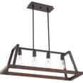 thumbnail image 3 of 60/6884 Nuvo Lighting Outrigger-4 Light Kitchen Pendant-11 Inches Wide by 10.75 Inches High-Brushed Nickel/Nutmeg Wood Finish, 3 of 7