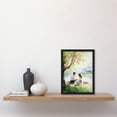 thumbnail image 2 of Summer Romance Watercolour Painting Picnic By The Lake Under A Cherry Blossom Tree Bedroom Art Artwork Framed Wall Art Print A4, 2 of 5