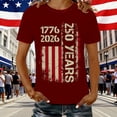 thumbnail image 2 of MEICHEN 250th Anniversary American Round Neck Pullover Women's T Shirt Shirt Short Sleeved T Shirt American Round Neck T Shirt, 2 of 6