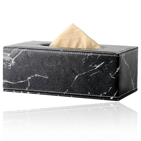 Rectangular Leather Tissue Box Cover - Stylish Tissue Box Holder with Magnetic Bottom, Decorative PU Tissue Box-Style 2