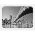 thumbnail image 1 of NYC Bath Mat, Queensboro Bridge over East River at Night with Manhattan Skyline Black and White Photo, Plush Bathroom Decor Mat with Non Slip Backing, 29.5" X 17.5", Multicolor, by Ambesonne, 1 of 2