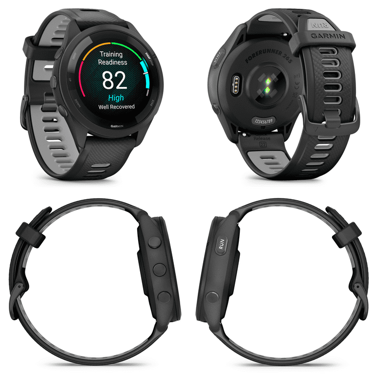 Garmin Forerunner 265 Series Running Smartwatch, 46mm or 42mm AMOLED Touchscreen Display 46 mm / Black / +White Earbuds