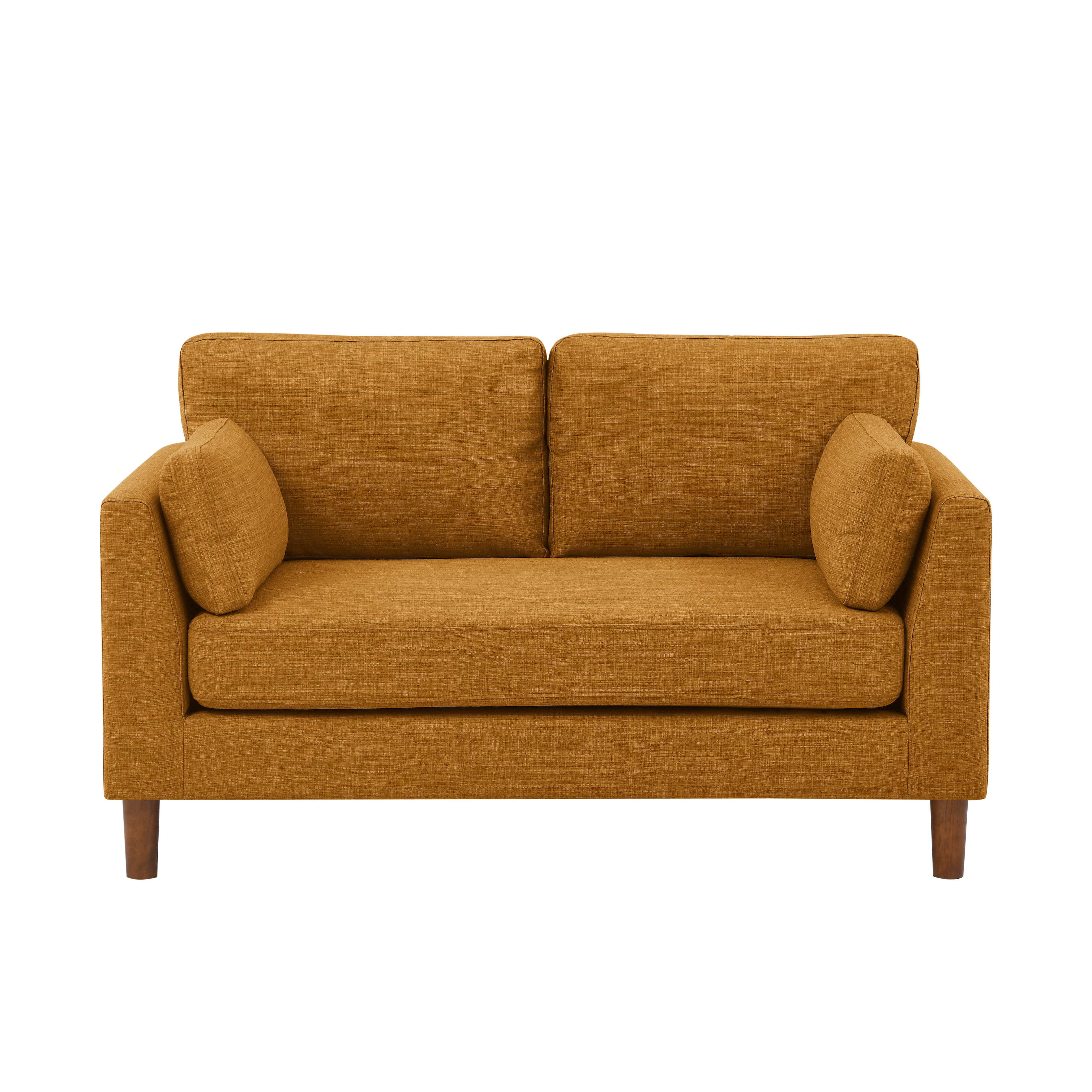 Aukfa 57" Modern Sofa, Minimalist Loveseat for Living Room, 2-Seater Couch w/ Plush Cushions, Orange