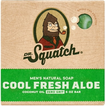 Dr. Squatch Cool Fresh Aloe All Natural Bar Soap for Men Zero Grit Body Soap Gifts for Men, 5 Oz