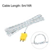 thumbnail image 2 of 3pcs K Type Thermocouple Mini Connector Temperature Sensor Fiberglass 16ft -50 to 400°C(-58 to 752°F), 2 of 6