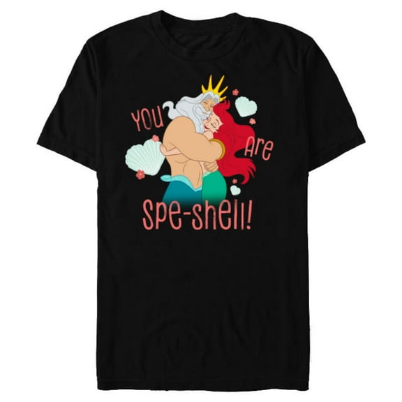 Disney Princess Little Mermaid Dad Daughter You Are SpeShell - Short Sleeve Blended T-Shirt for Adults - Customized-Black
