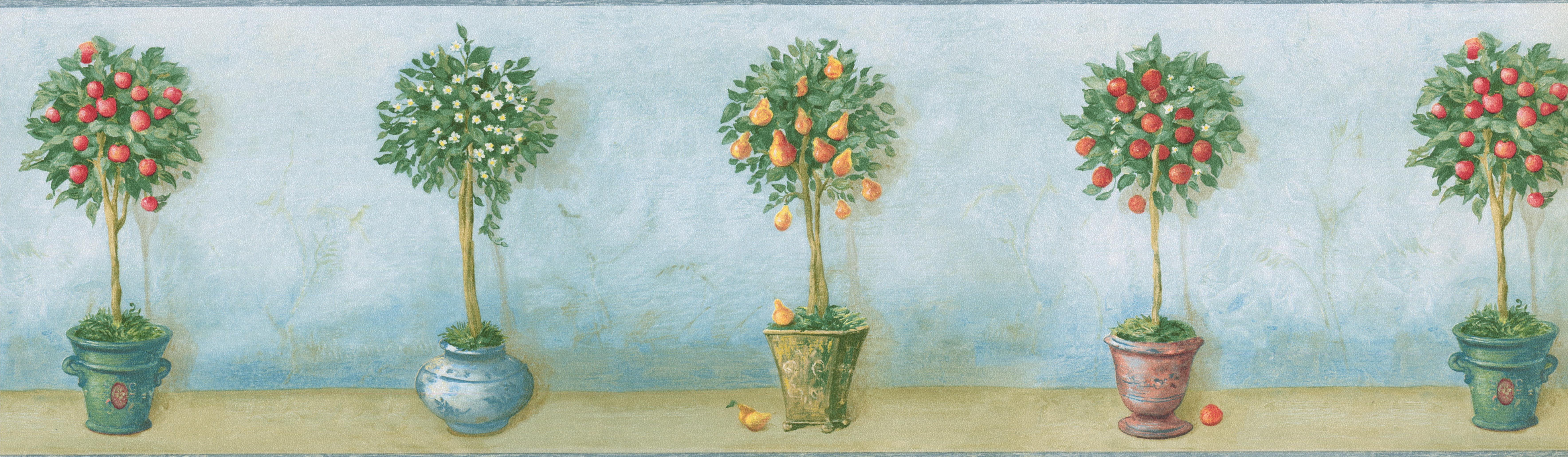 Norwall Prepasted Wallpaper Border 7 By 5 Yards X 7 In Fruit Trees Images, Photos, Reviews