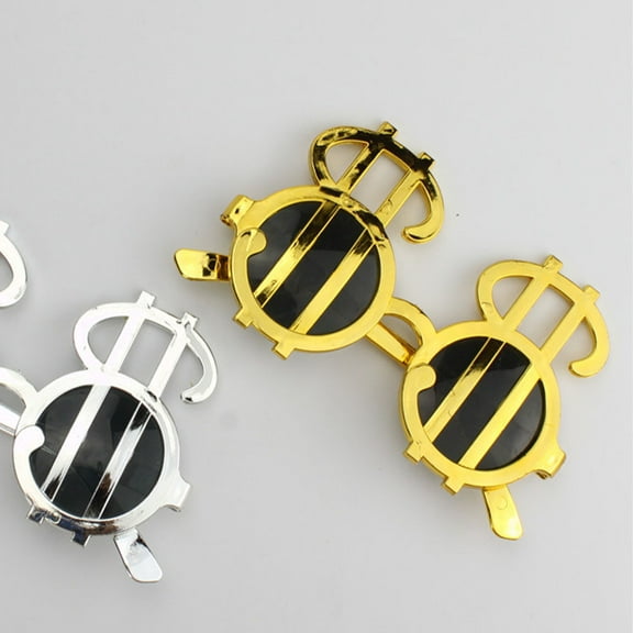 HEMOTON 6 Pairs Themed Dollar Sign Sunglasses Child Miss 14.00X13.60X8.00CM Golden