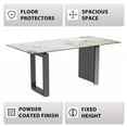 thumbnail image 5 of LeisureMod Astra Series Modern Rectangular 55” Dining Table with Sintered Stone Wide Top and Stainless-Steel Base in White Grey, 5 of 10