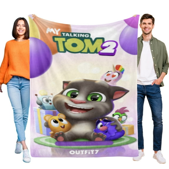 Throw Blanket for Talking Tom Soft Warm Bed Couch Flannel Blanket for Kids Boys Girls Gifts Home Decor 30x40 Inch
