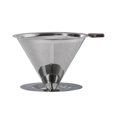 thumbnail image 1 of Famyfamy Pour Over Coffee Dripper Stainless Steel Slow Drip Coffee Filter Hand Brew Coffee Pot Filter-free Filter Metal Cone Funnel Paperless Reusable Coffee Filter, 1 of 15