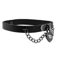 thumbnail image 2 of Mandala Crafts Gothic 90s Grunge Punk Rock Spike Studded PU Leather Collar Choker Necklace (Love Heart Lock), 2 of 6