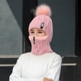 thumbnail image 4 of Gorro De Punto De Invierno, Conjunto De Bufanda, Gorro, Bufanda Con Cremallera, Orejeras, Gorros De Esquí Con Forro Polar Y Pompón, Gorro Térmico, Calentador De Cuello Para Mujeres Y Hombres Serendint AP008156-02, 4 of 6