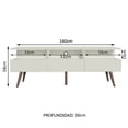 thumbnail image 2 of Mueble para Tv hasta 65 Pulgadas Madesa Londres con Patas Retro Negro, 2 of 8