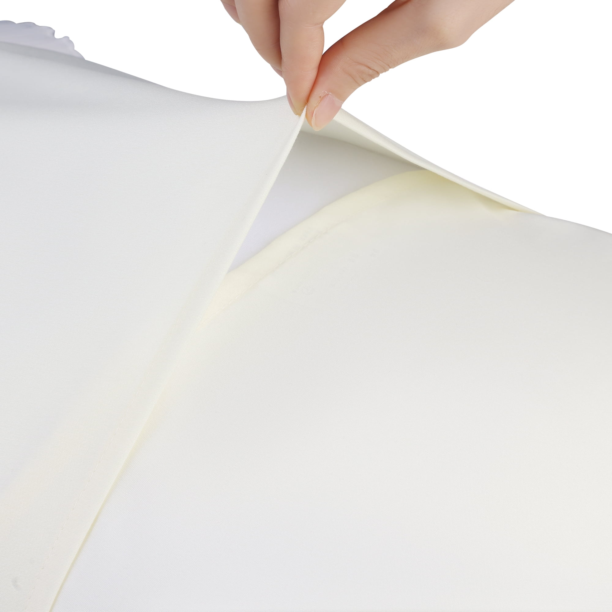 Unique Bargains Cotton Floral Ruffle Trim Pillow Shams Set of 2 with Envelope Closure  White Queen