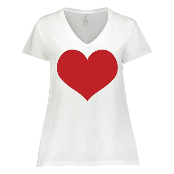 Inktastic Red Heart Valentine Women's Plus Size V-Neck T-Shirt
