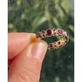 thumbnail image 4 of Baguette Ruby Band Ring Gold Plated Alternative Band July Birthstone Jewelry Half Eternity party wear Personalized Gifts, 4 of 5