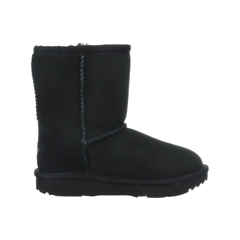 UGG Toddler Classic II Black Sheepskin Boot, Size 6, Cushioned