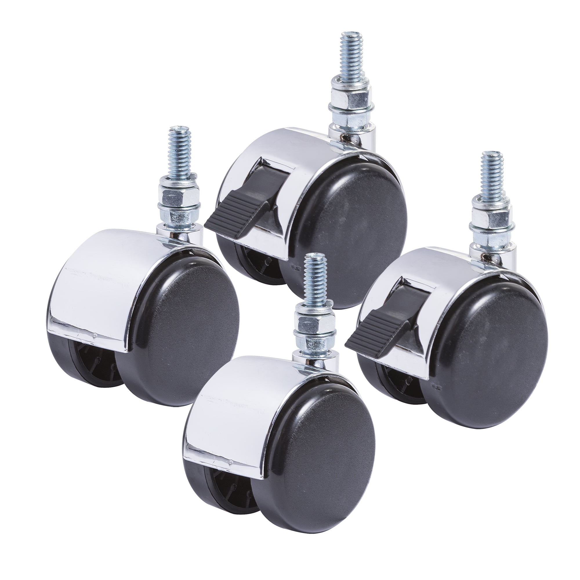 Econoco TW10SET set of 4 casters 2" Plastic Black Twin Wheel