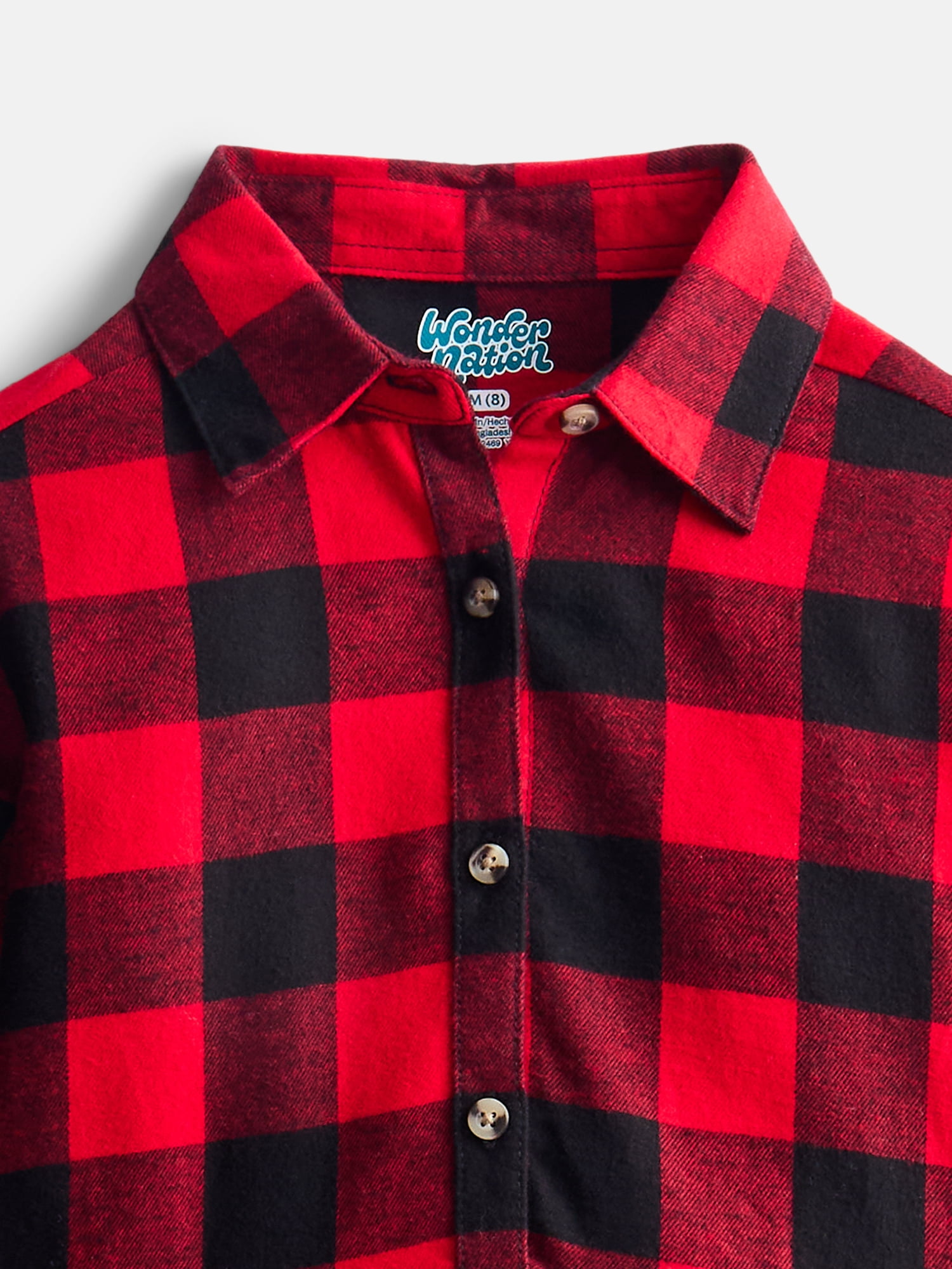 Wonder Nation Girls Cotton Shirt Dress, Sizes XS-XXL