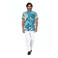 thumbnail image 3 of Havanera Men's and Big Men's Floral Short Sleeve Printed Button-Down Shirt with Texture, Sizes S-5XL, 3 of 8