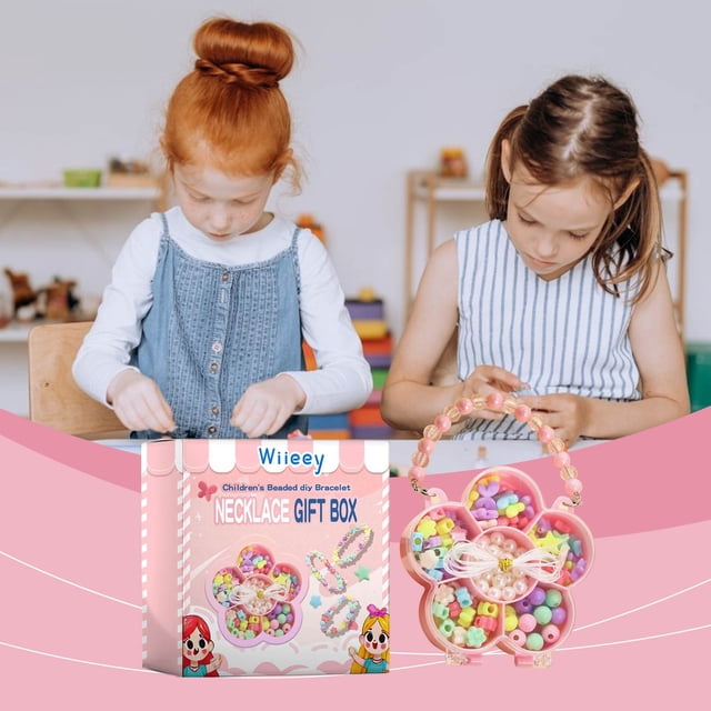 Fiudx Ofertas Flash Artículos En Oferta Kit De Juguete Diy Para Niños, Caja De Flores, Juego De Encordado De Cuentas Para Hacer Pulseras, Collares, Etc.