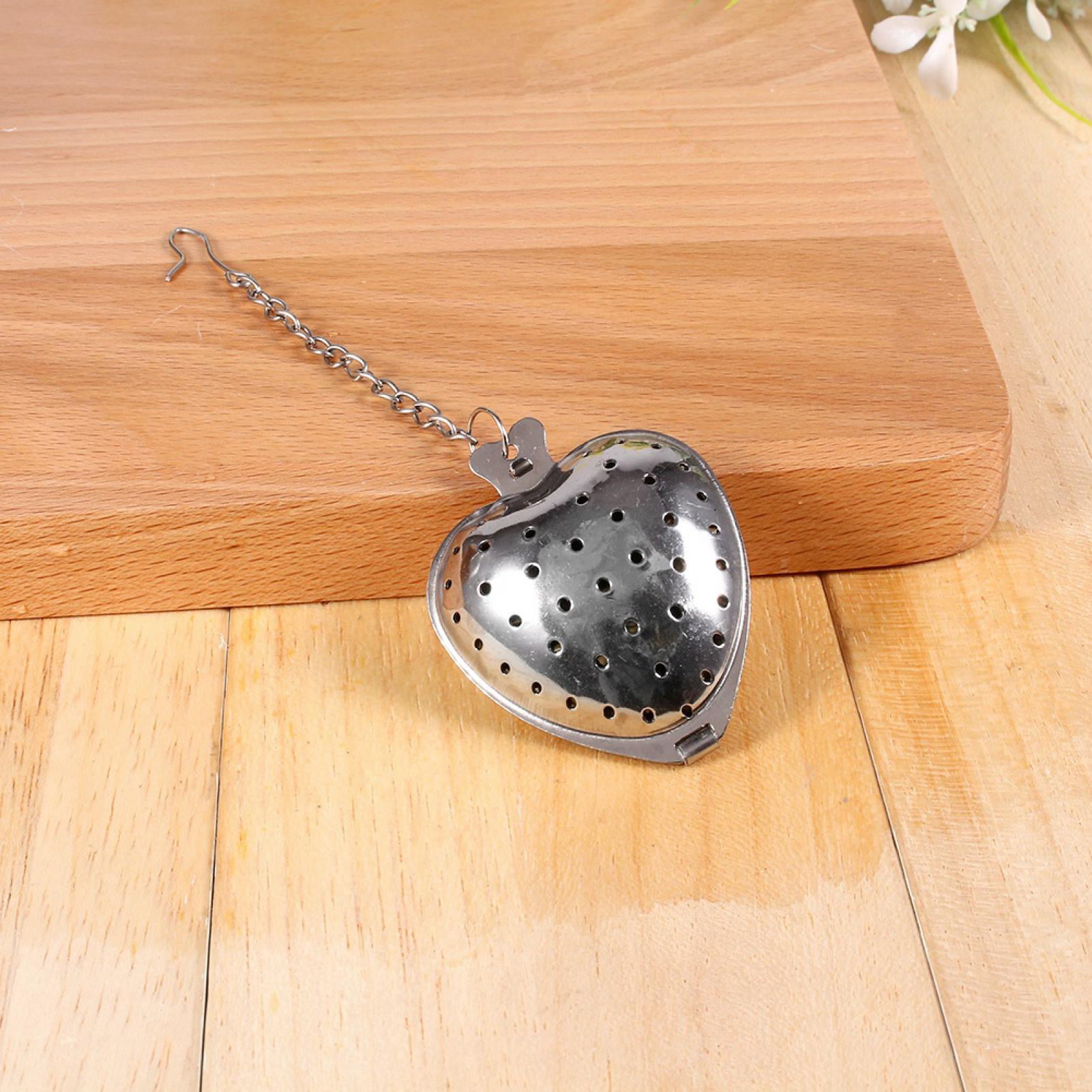 NEW Loose Heart Tea Infuser Leaf Strainer Filter Diffuser Herbal Spice Stainless