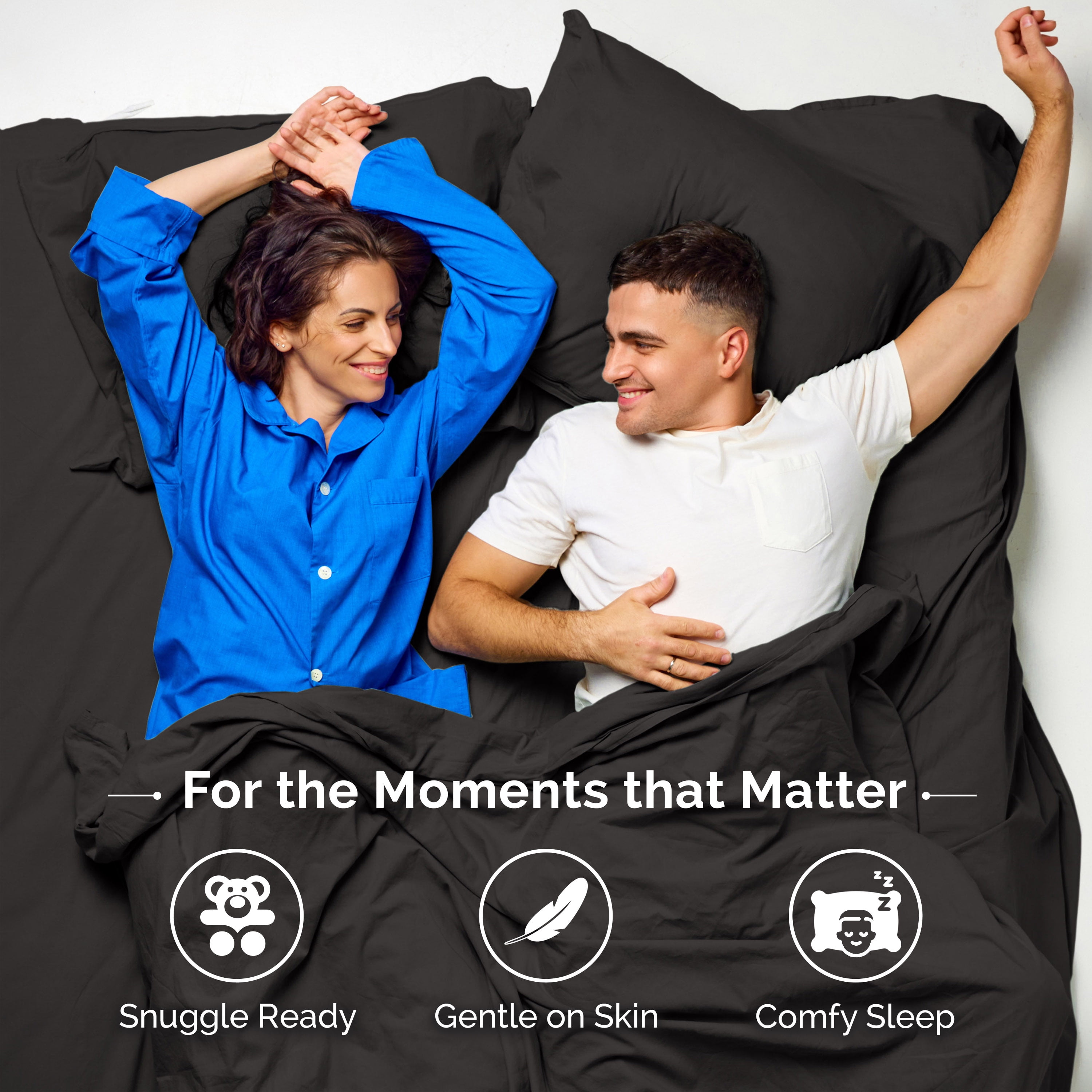 Martex Easy Living 3-Piece Twin Microfiber Sheet Set | Brushed Soft Easy Care | Black
