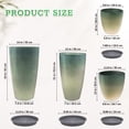 thumbnail image 6 of FIASON 4 Pack Large Plastic 24/21/12/10" H Black and Dark Green Tall Planters,Large Plastic Flower Pots with Drainage Holes & Drip Trays, Glossy Plant Pots for Patio Porch Indoor Outdoor, 6 of 9