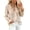 Beige, variant on Only Moment Button Down Shirts for Women Long Sleeve V Neck Plaid Blouse Polyester-Cotton Blend with Button Cuffs Dressy Casual Summer Outfits Early Fall Fashion Spring Clothes Blue,L