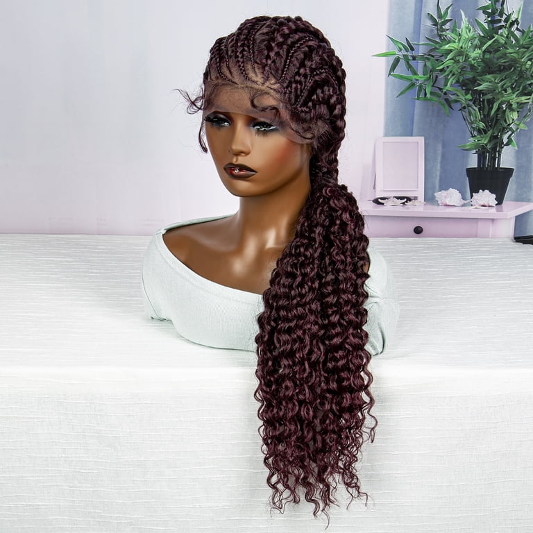 28 Inches Lace Frontal Synthetic Braided Wigs Lace Front  display picture 3