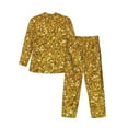 thumbnail image 2 of Bingfone Men'S Pajama Set 2 Piece Loungewear Pjs, Long Sleeve With Pajama Pants-Gold Glitter, 2 of 9