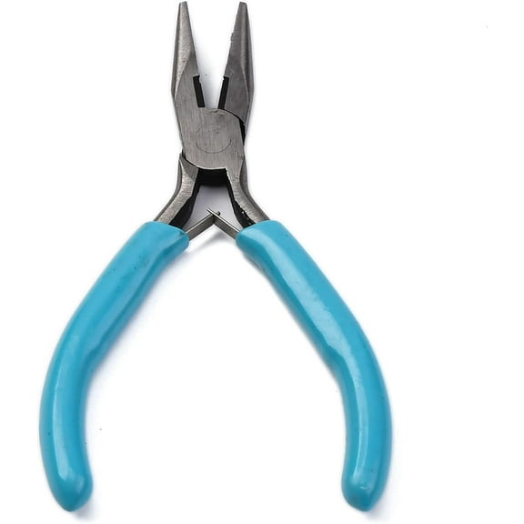 1Pcs Jewelry Pliers Set 45# Carbon Steel Pliers with Non-Slip Grip Deep Sky Blue Small Craft Pliers Flat Nose Pliers for Jewelry Making Wire Wrapping Electronic Repair 12.5x5.15x1cm