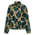 thumbnail image 5 of Jackets for Women Winter Coat Jackets Flannel Stand Collar Jacket(Green Gold Leopard Glitter Fabric,Size:S-4XL), 5 of 7