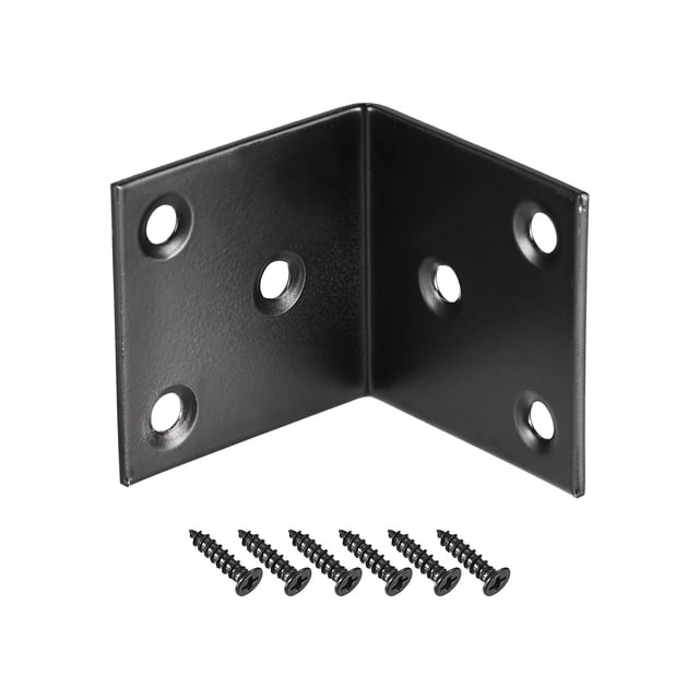 Unique Bargains Support d'Angle en L 40x40x40mm Noir 8 Pack