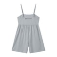 thumbnail image 5 of FchengtaiS Womens Summer Sleeveless Rompers Square Neck Spaghetti Strap Short Jumpsuits Beach Vacation Clothes with Pockets, 5 of 7