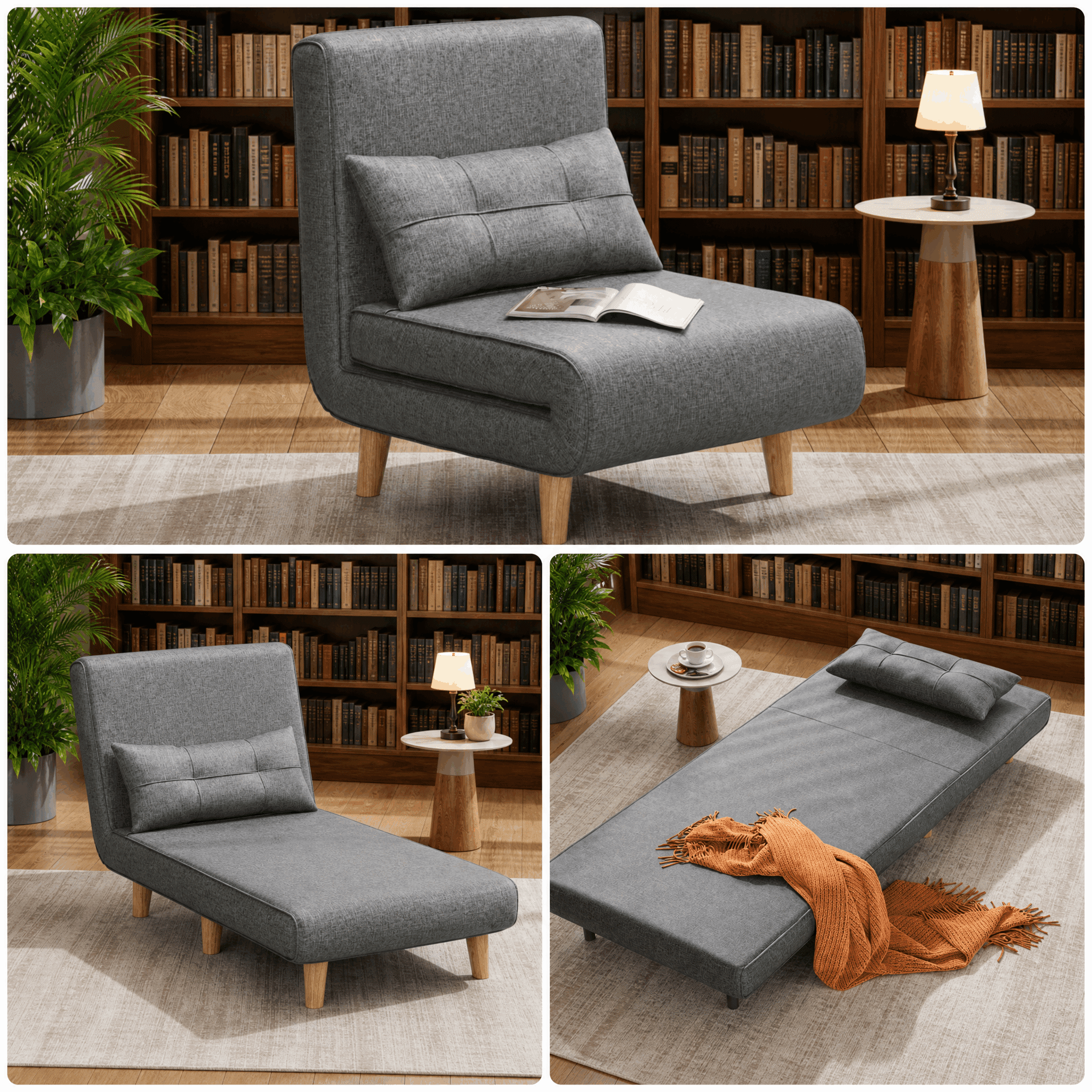 Your Zone Ultra Soft Suede 3 Position Convertible Flip Lounge