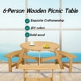 thumbnail image 6 of 3 benches, round picnic table - holds 500lbs per bench, stable - backyard for large gatherings / Host big outdoor events, 6 of 7