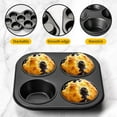 thumbnail image 3 of Air Fryer Muffin Top Pan with 7 Pack Reusable Silicone Baking Cup Liners for Cupcakes, Large 4-Cup Pies Pan, Non-Stick Bakeware for Eggs, Cornbread, Small Cake Layers and Drop Cookies, 3 of 8