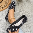 thumbnail image 4 of Miluxas Women’s Polka Dot Pointed Toe Flat Shoes, V-Cut Slip On Ballet Flats, Soft Lightweight Casual Walking Loafers Black 7.5(40), 4 of 9