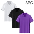 thumbnail image 2 of Atogsazn Kids Boys 3 Pack Cotton Shirt Children Casual Button Up Short Sleeve Shirts Summer School Tee Tops Purple 12-13 Years Fashion, 2 of 9